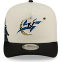 beige-und-schwarze-gebogene-snapback-kappe-9fifty-a-frame-precurved-hardwood-classics-der-washington-wizards-nba-von-new-era