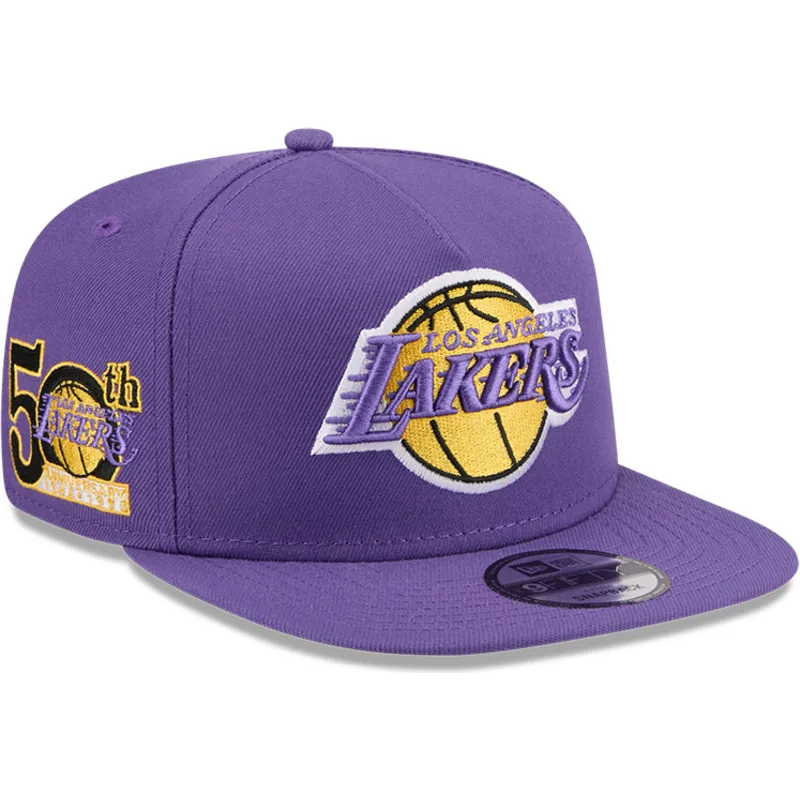 sapkak-lapos-lila-snapback-9fifty-a-frame-hardwood-classics-los-angeles-lakers-nba-new-era