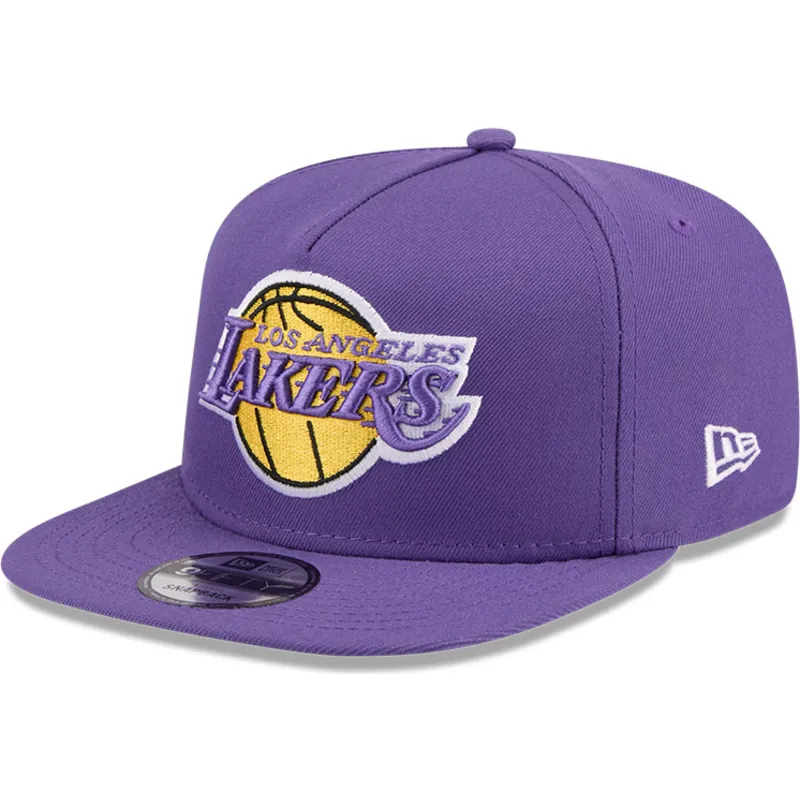 sapkak-lapos-lila-snapback-9fifty-a-frame-hardwood-classics-los-angeles-lakers-nba-new-era