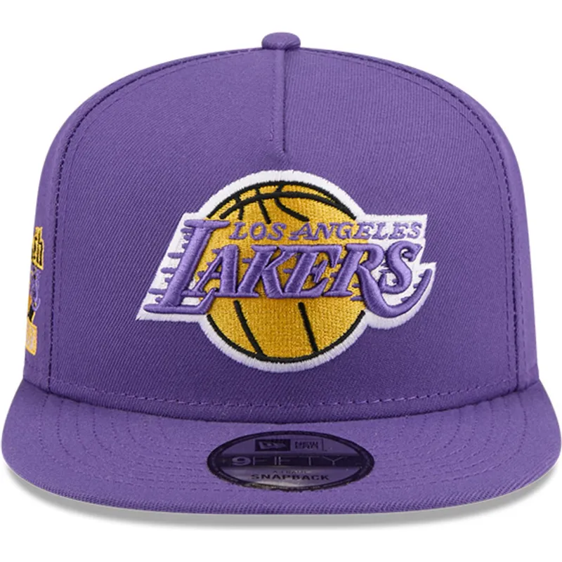 sapkak-lapos-lila-snapback-9fifty-a-frame-hardwood-classics-los-angeles-lakers-nba-new-era