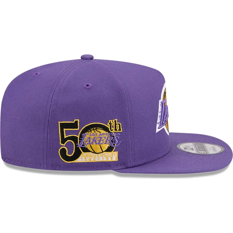 sapkak-lapos-lila-snapback-9fifty-a-frame-hardwood-classics-los-angeles-lakers-nba-new-era