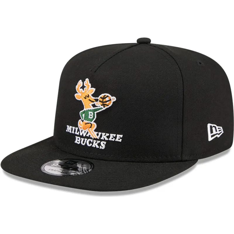 gorra-plana-negra-snapback-9fifty-a-frame-hardwood-classics-de-milwaukee-bucks-nba-de-new-era
