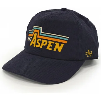 Marineblaue gebogene Snapback-Kappe Aspen Printed Cord von American Needle
