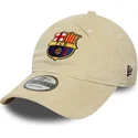 beige-verstellbare-curved-cap-von-fc-barcelona-laliga-9twenty-cord-von-new-era