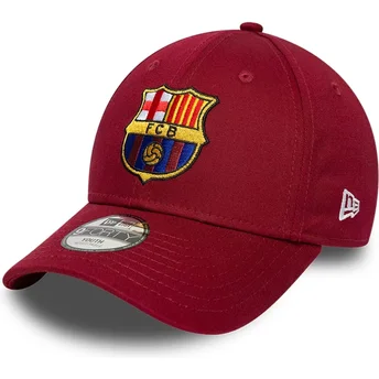 Sapkák ívelt piros snapback gyereknek 9FORTY ajustable FC Barcelona LALIGA New Era