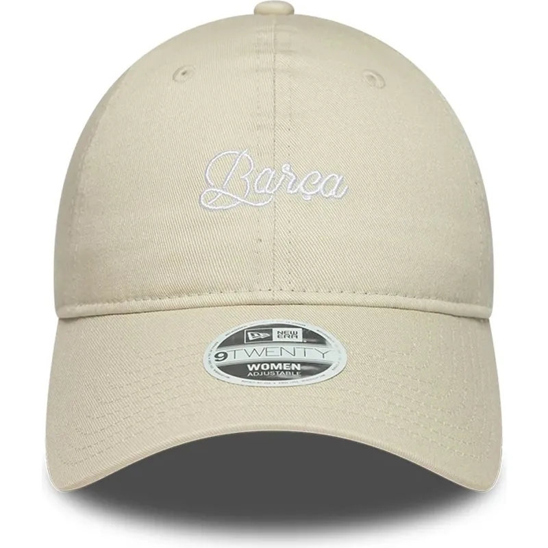 gorra-curva-beige-ajustable-para-mujer-de-fc-barcelona-laliga-9twenty-wordmark-de-new-era