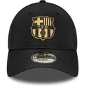 fc-barcelona-laliga-9forty-gold-verstellbare-schwarze-kappe-mit-gebogenem-schirm-von-new-era