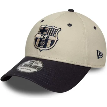 Gorra curva beige y azul marino ajustable de FC Barcelona LALIGA 9FORTY Contrast de New Era