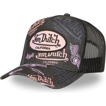 Sapkák ívelt fekete snapback CAFE07 Von Dutch