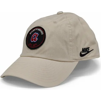 Nike Curved Brim Club Unstructured Organic Cotton Atlanta Braves MLB Beige Adjustable Cap