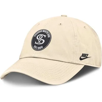 Böjd beige justerbar keps Club Unstructured Organic Cotton från Chicago White Sox MLB av Nike