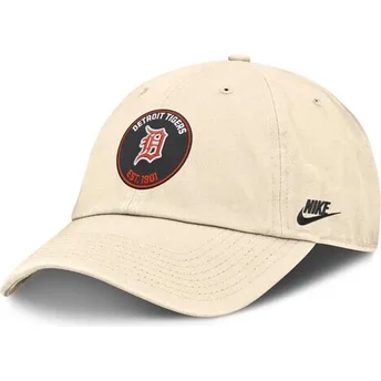 Gorra curva beige ajustable Club Unstructured Organic Cotton de Detroit Tigers MLB de Nike
