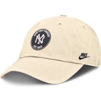 Cap ívelt бежов регулируема лента Club Unstructured Organic Cotton New York Yankees MLB Nike