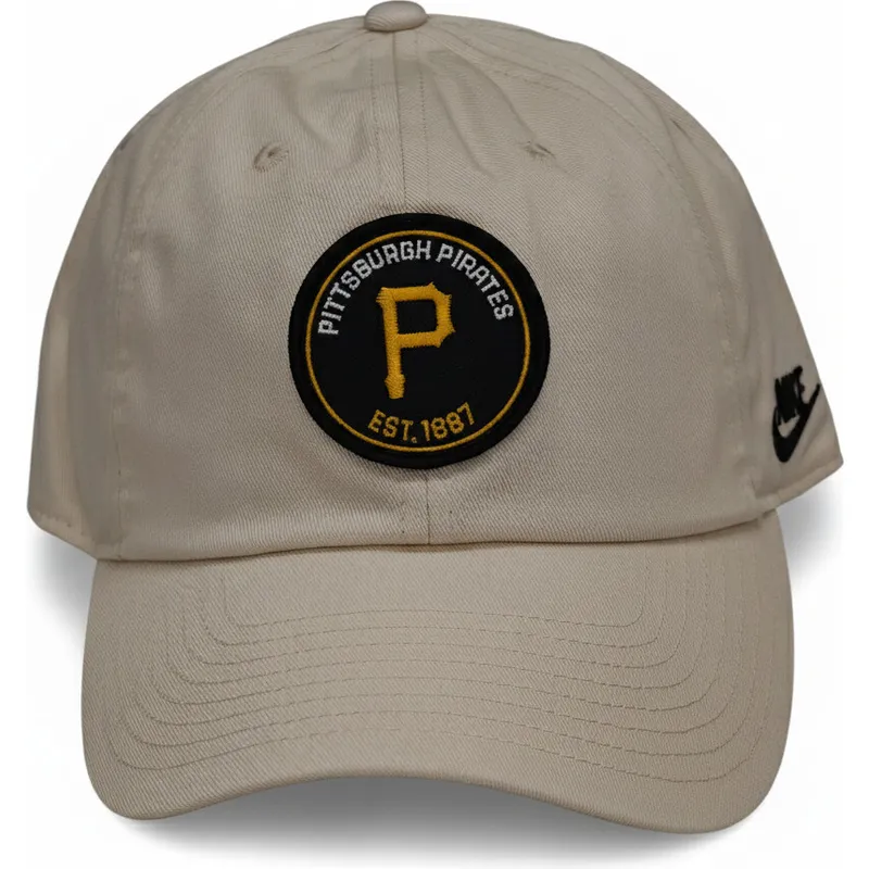 beige-bojd-justerbar-keps-club-unstructured-organic-cotton-fran-pittsburgh-pirates-mlb-av-nike
