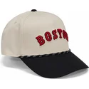 beige-och-svart-bojd-keps-snapback-rise-structured-fran-boston-red-sox-mlb-av-nike