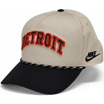 Beige och svart böjd keps snapback Rise Structured från Detroit Tigers MLB av Nike