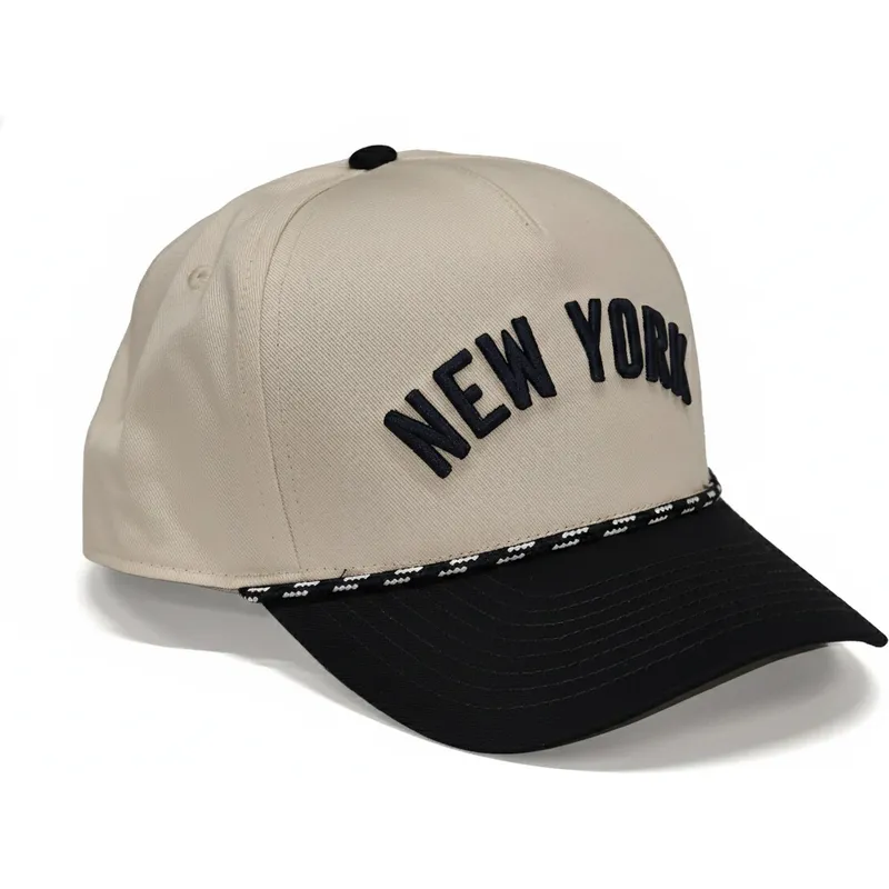 beige-und-schwarze-snapback-kappe-mit-gebogenem-schirm-rise-structured-new-york-yankees-mlb-von-nike
