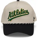 beige-och-svart-bojd-keps-snapback-rise-structured-fran-oakland-athletics-mlb-av-nike