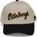 beige-und-schwarze-snapback-cap-rise-structured-der-pittsburgh-pirates-mlb-von-nike