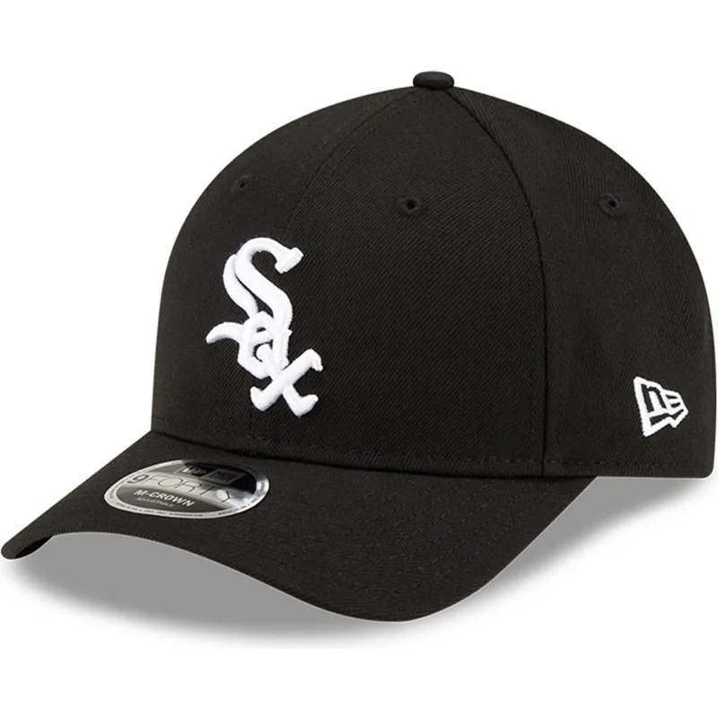 schwarze-gebogene-snapback-kappe-9forty-m-crown-player-replica-der-chicago-white-sox-mlb-von-new-era