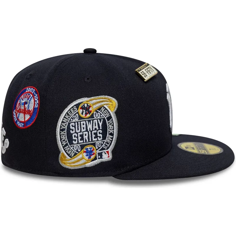 marineblaue-anliegende-59fifty-flat-cap-subway-series-der-new-york-yankees-mlb-von-new-era