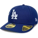 blaue-gebogene-verstellbare-59fifty-low-profile-precurved-est-script-kappe-der-los-angeles-dodgers-mlb-von-new-era