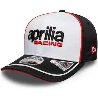 Weiße und schwarze gebogene Kappe Snapback 9SEVENTY Stretch Snap Aprilia Piaggio von New Era
