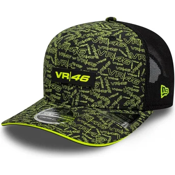 Cap ívelt черен снапбек 9SEVENTY Stretch Snap All Over Print Valentino Rossi VR46 MotoGP New Era