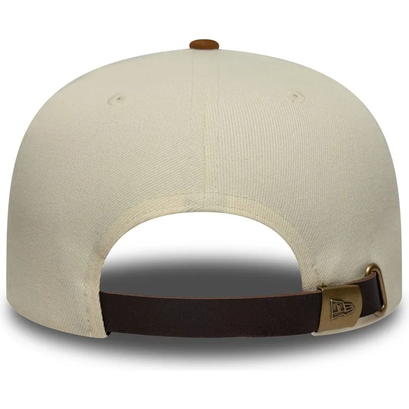 bojd-beige-och-brun-justerbar-keps-9fifty-a-frame-suede-visor-los-angeles-dodgers-mlb-fran-new-era