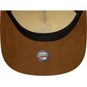 beige-und-braune-verstellbare-curved-cap-9fifty-a-frame-suede-visor-der-los-angeles-dodgers-mlb-von-new-era