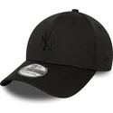schwarze-gebogene-angepasste-kappe-mit-schwarzem-logo-39thirty-stretch-mesh-von-new-york-yankees-mlb-von-new-era