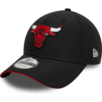 Gorra curva negra ajustable 9FORTY Microfibre de Chicago Bulls NBA de New Era