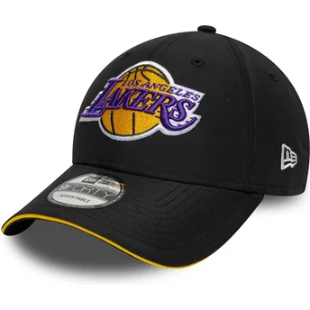 Sapkák ívelt fekete állítható pánt 9FORTY Microfibre Los Angeles Lakers NBA New Era