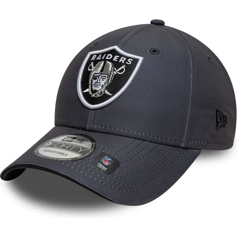 graue-verstellbare-curved-cap-9forty-microfibre-der-las-vegas-raiders-nfl-von-new-era