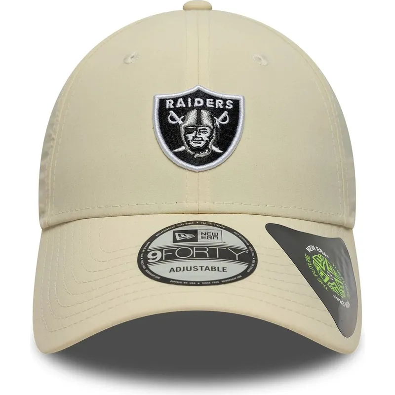 gorra-curva-beige-ajustable-9forty-recycled-midi-de-las-vegas-raiders-nfl-de-new-era