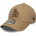 gorra-curva-marron-ajustable-con-logo-marron-9forty-outline-de-los-angeles-dodgers-mlb-de-new-era
