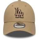 gorra-curva-marron-ajustable-con-logo-marron-9forty-outline-de-los-angeles-dodgers-mlb-de-new-era