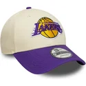 bojd-beige-och-violett-justerbar-keps-9forty-colour-block-fran-los-angeles-lakers-nba-av-new-era