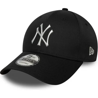 New Era Curved Brim 9FORTY Metallic New York Yankees MLB Black Snapback Cap