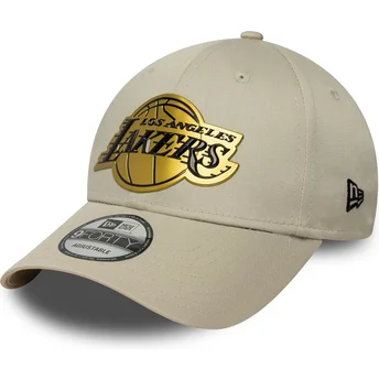 Cap ívelt бежов снапбек 9FORTY Metallic Los Angeles Lakers NBA New Era