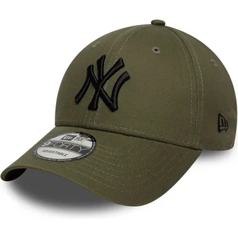 Grüne verstellbare Curved Cap mit schwarzem Logo 9FORTY League Essential der New York Yankees MLB von New Era