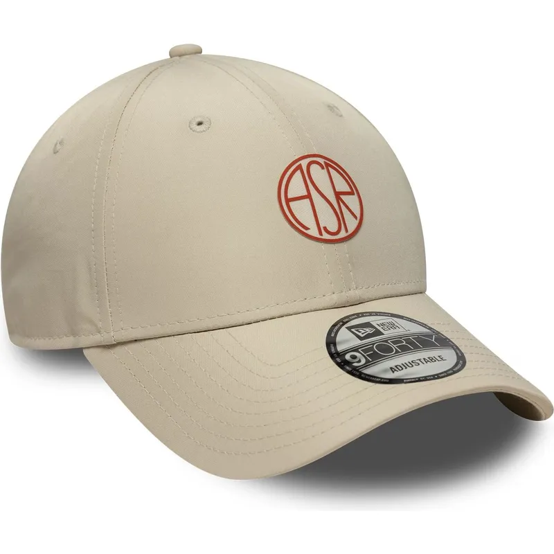 gorra-curva-beige-ajustable-9forty-streetweear-de-associazione-sportiva-roma-serie-a-de-new-era