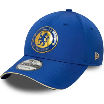 Justerbar blå kurvad keps 9FORTY Retro från Chelsea Football Club Premier League av New Era