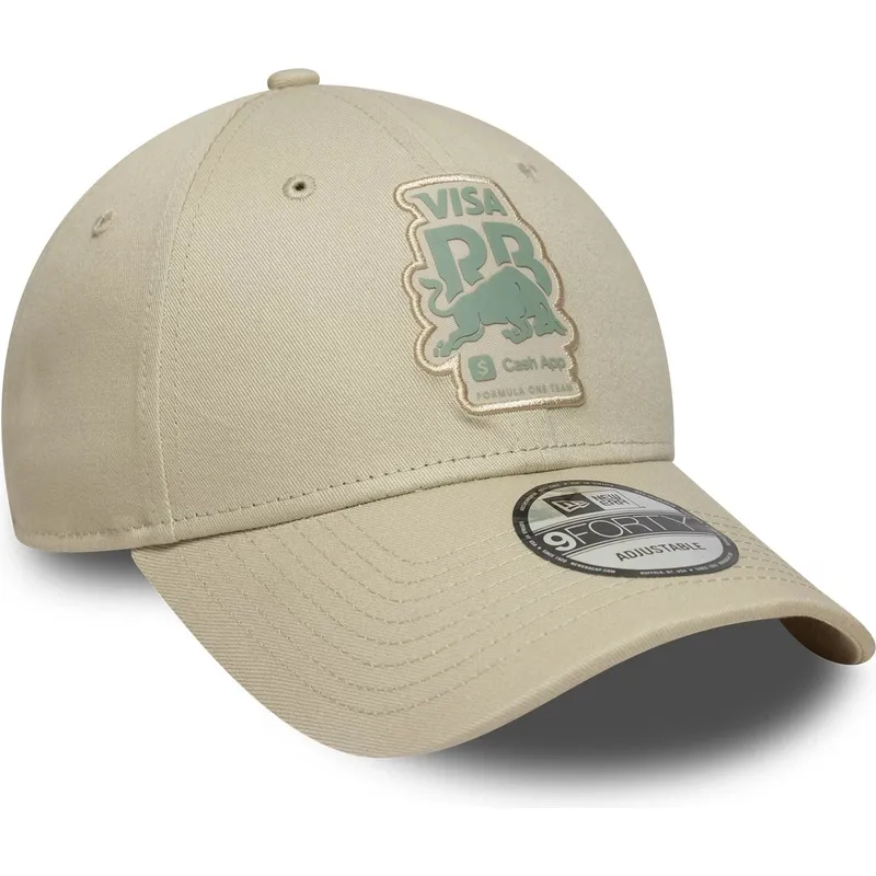 beige-verstellbare-curved-cap-9forty-seasonal-von-racing-bulls-f1-team-formula-1-von-new-era
