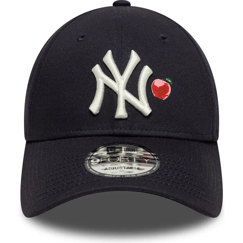 marineblaue-verstellbare-curved-cap-9forty-fruit-icon-der-new-york-yankees-mlb-von-new-era