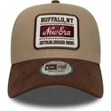 new-era-curved-brim-9forty-e-frame-patch-suede-brown-adjustable-cap