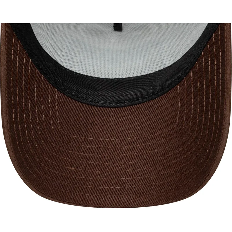 new-era-curved-brim-9forty-e-frame-patch-suede-brown-adjustable-cap