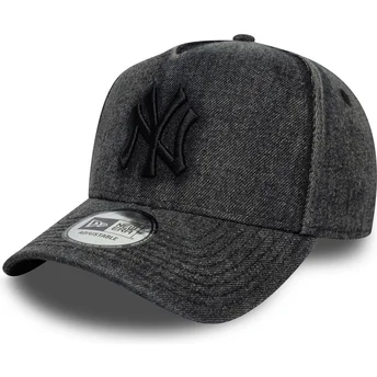 Schwarze gebogene Snapback-Kappe 9FORTY E Frame Denim der New York Yankees MLB von New Era
