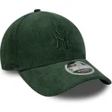 new-era-curved-brim-green-logo-9forty-m-crown-cord-new-york-yankees-mlb-green-adjustable-cap