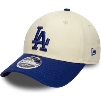 Beige und blaue gebogene Snapback-Kappe 9FORTY M-Crown der Los Angeles Dodgers MLB von New Era